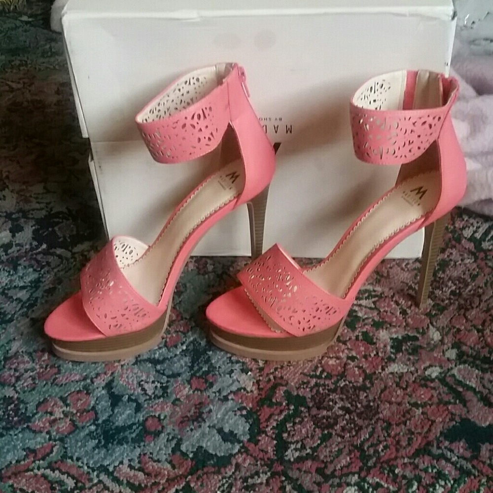 Pink platform sandal heels